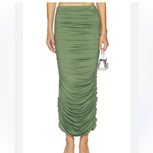 BY.DYLN Yana Maxi Skirt in Sage from Revolve